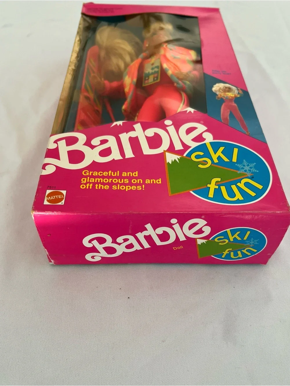Vintage 1991 Ski Fun Barbie Bright Pink and Multicolor Jacket